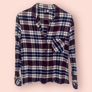 Nordstrom women’s small plaid button down pajama top